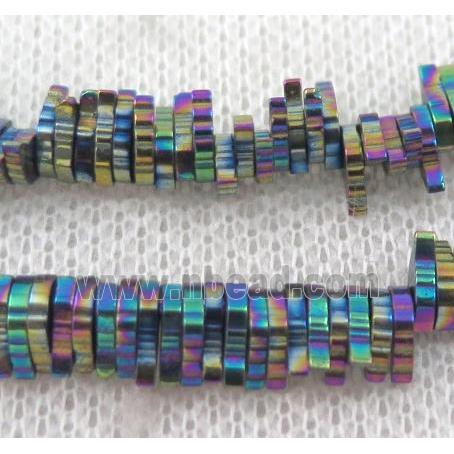 hematite beads, leaf, rainbow