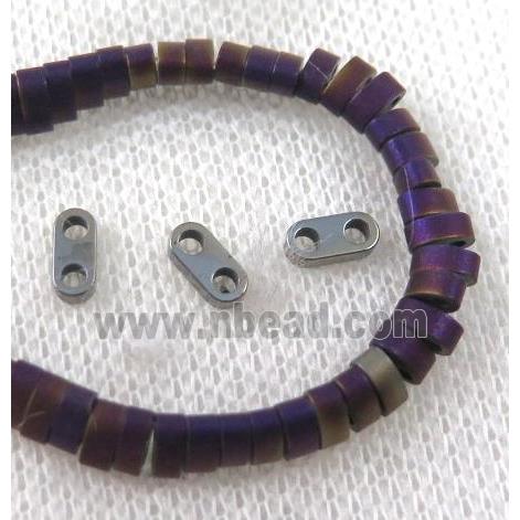 matte hematite beads, purple