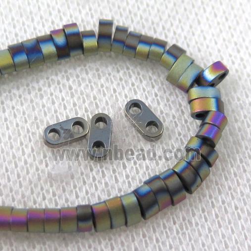 matte hematite beads, rainbow