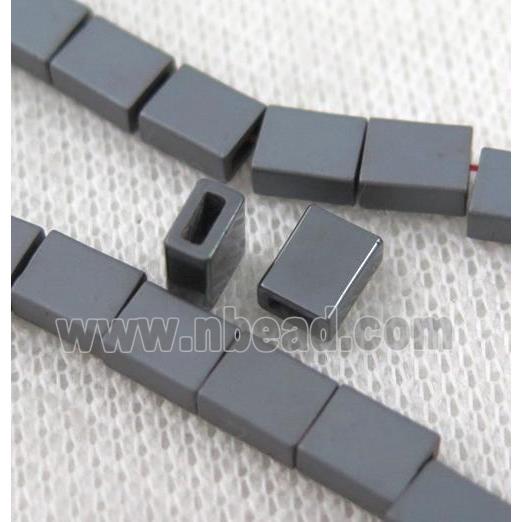 matte hematite beads, black