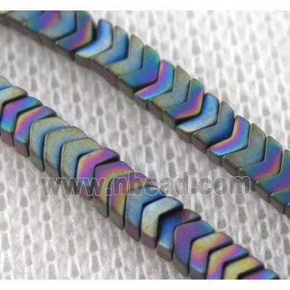 matte hematite beads, rainbow