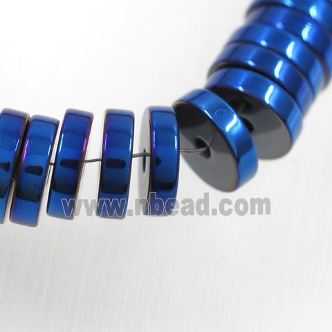 blue Hematite heishi spacer beads