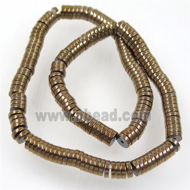 bronze Hematite heishi beads