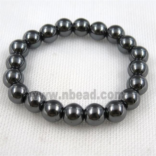 black Hematite bracelet, round