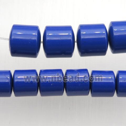 Taiwan Hokutolite Beads, tube, blue treated