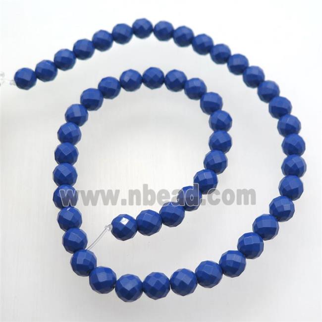 Taiwan Hokutolite Beads, faceted round, blue treated