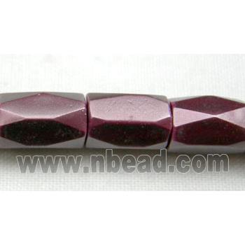 Hematite Magnetic Facet Tube Beads