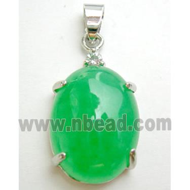 Green Jade oval Pendant