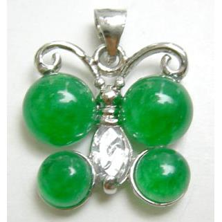 Green Jade Butterfly Pendant