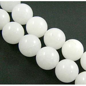 Jade beads, Round, ivory white