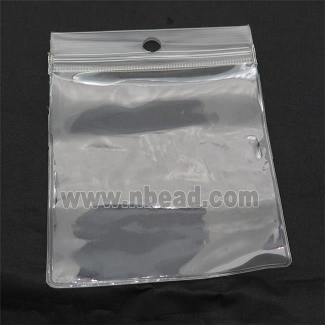 clear Plastic ZipLock PVC Bags with loop