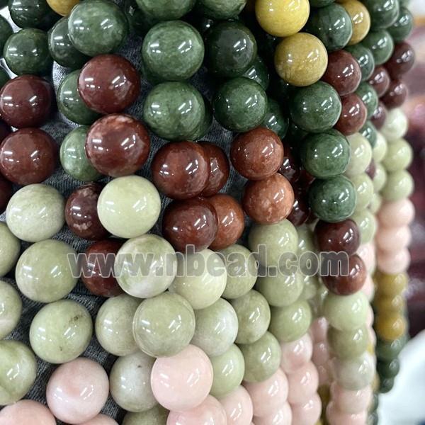 round Malaysia Jade Beads, mixed color