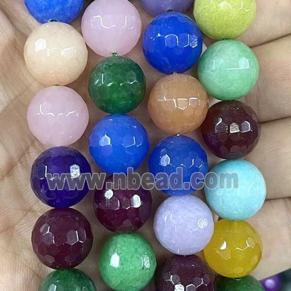 faceted round Malaysia Jade Beads, mixed color