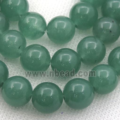 green Spong Jade Beads, round