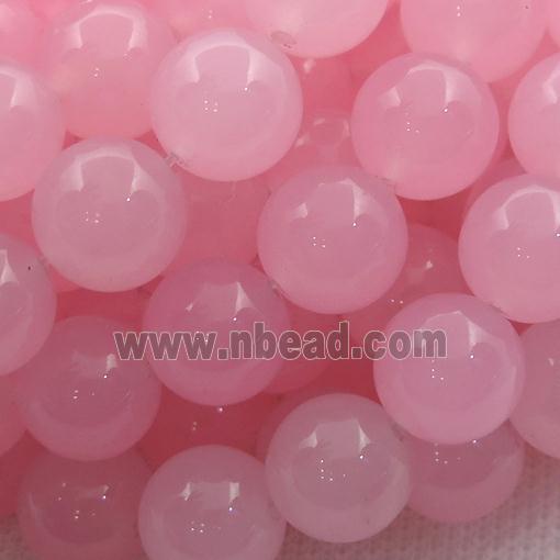 pink Spong Jade Beads, round