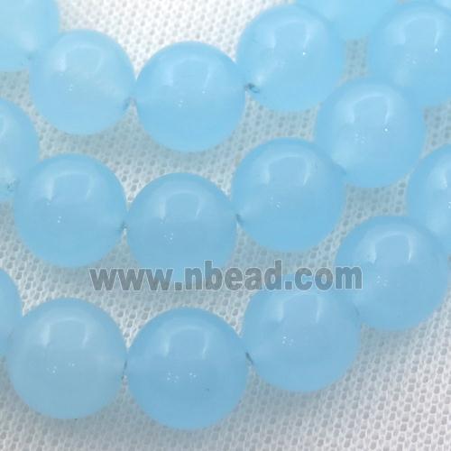 lt.blue Spong Jade Beads, round