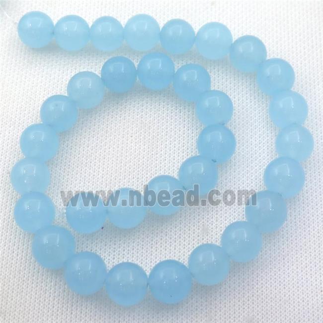 lt.blue Spong Jade Beads, round
