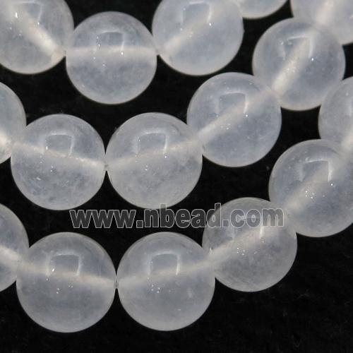 white Spong Jade Beads, round
