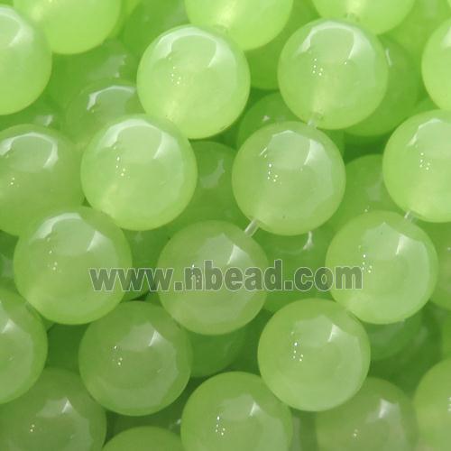 olive Spong Jade Beads, round