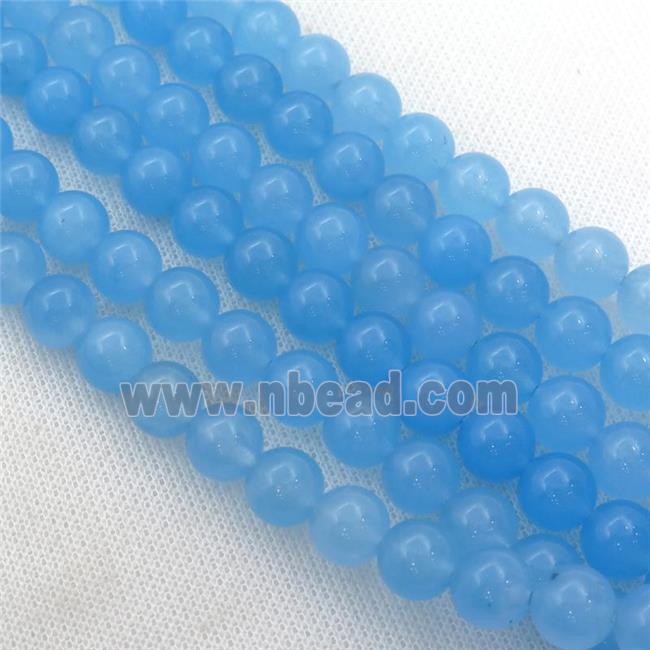 blue Spong Jade Beads, round