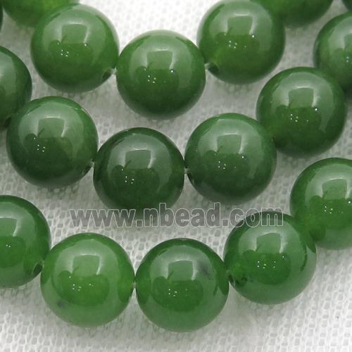 chunk green Spong Jade Beads, round