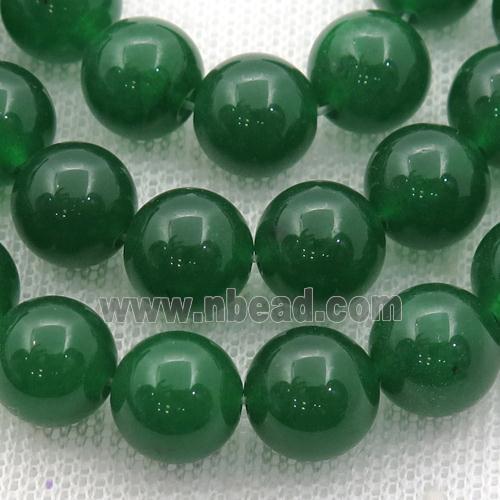 deep green Spong Jade Beads, round
