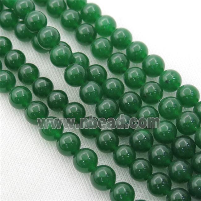 deep green Spong Jade Beads, round