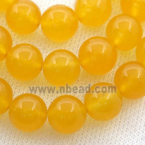 yellow Spong Jade Beads, round