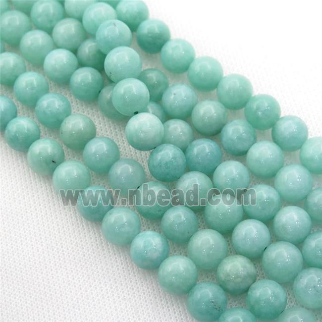 green Spong Jade Beads, round