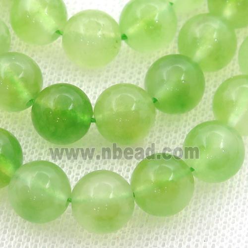 green Dichromatic Spong Jade Beads, round