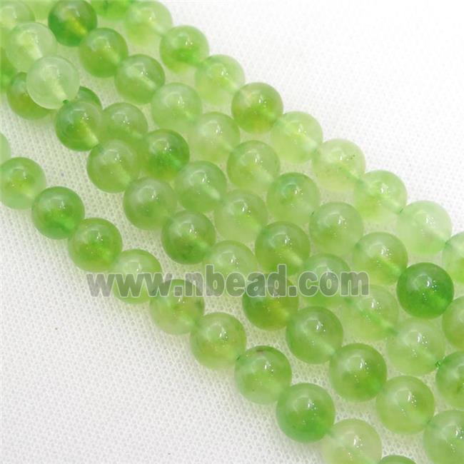 green Dichromatic Spong Jade Beads, round