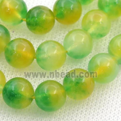 Dichromatic Spong Jade Beads, round