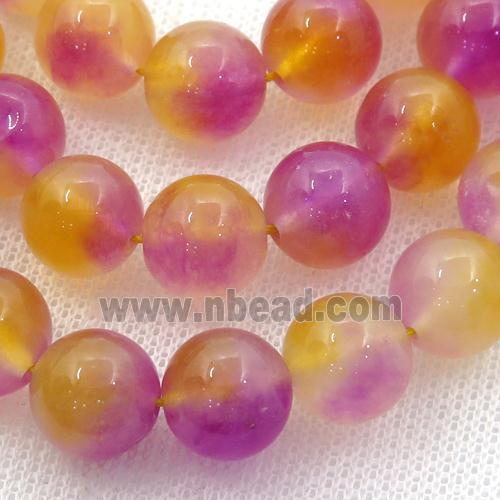 Dichromatic Spong Jade Beads, round