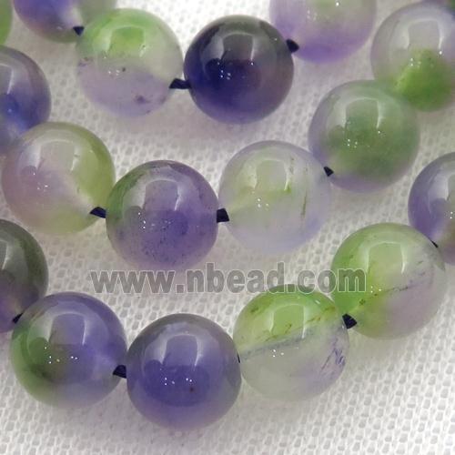 Dichromatic Spong Jade Beads Smooth Round
