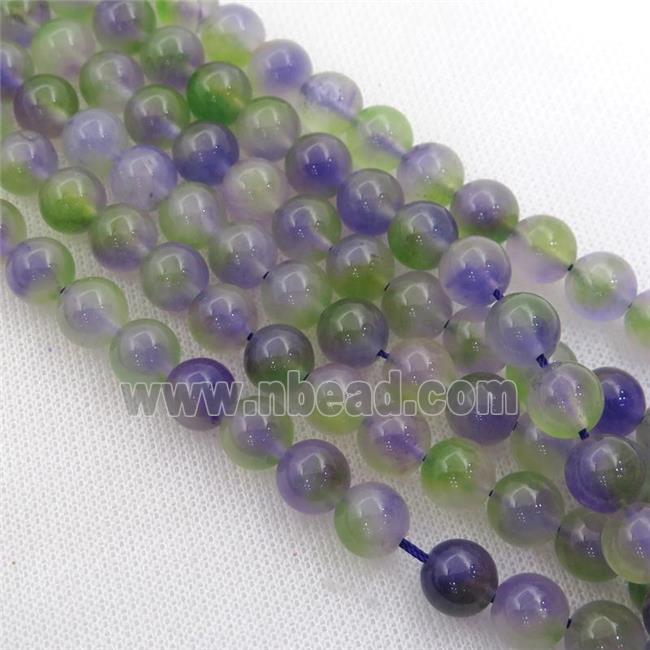 Dichromatic Spong Jade Beads Smooth Round