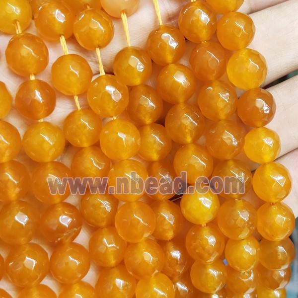 ambergold Jade Beads, faceted round, b-grade