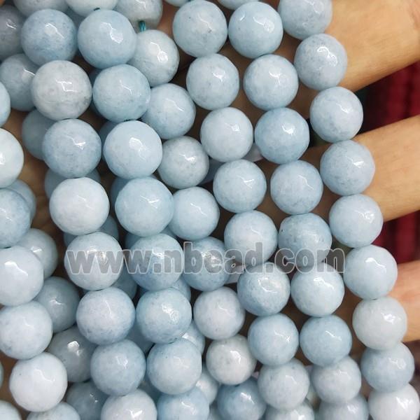 blue Jade Beads, faceted round, b-grade