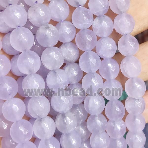 lt.purple Jade Beads, faceted round, b-grade