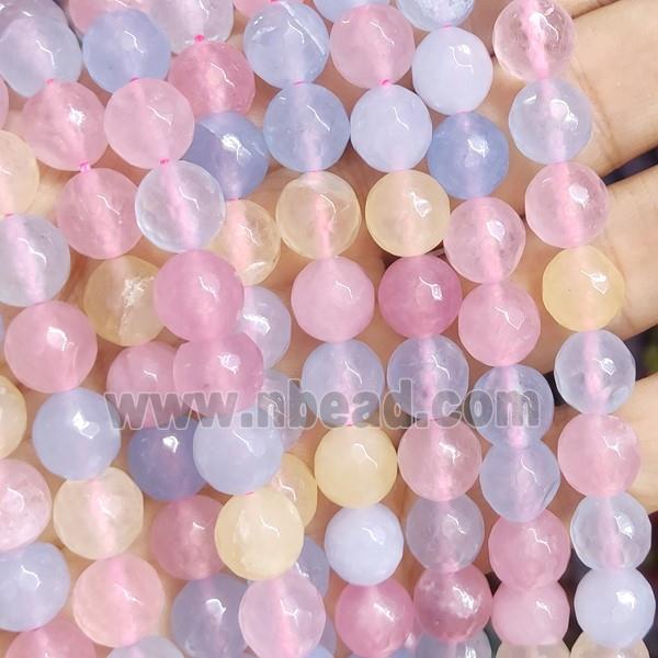 mix color Jade Beads, faceted round, b-grade
