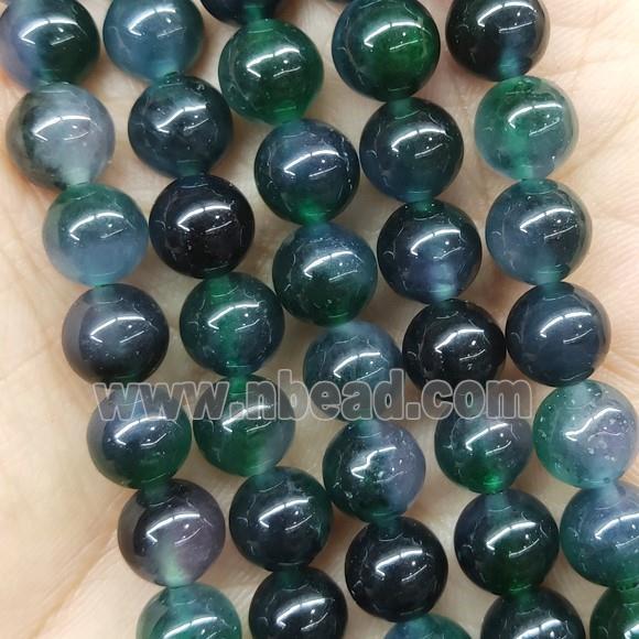 round Jade Beads, green, dye