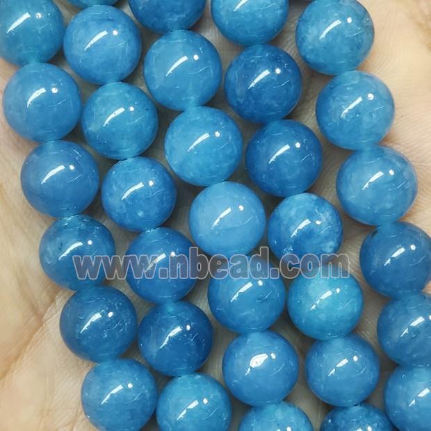 round Jade Beads blue dye