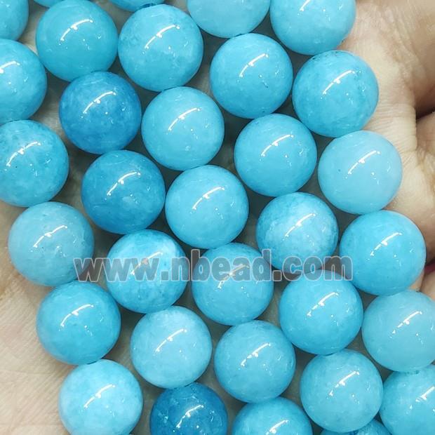 round Jade Beads, dye teal