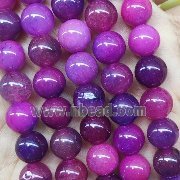 round fuchsia Jade Beads, dye