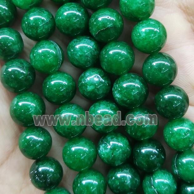 round Jade Beads, dp.green dye