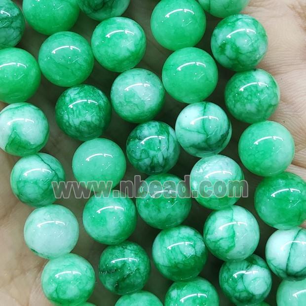 round lt.green Jade Beads, dye