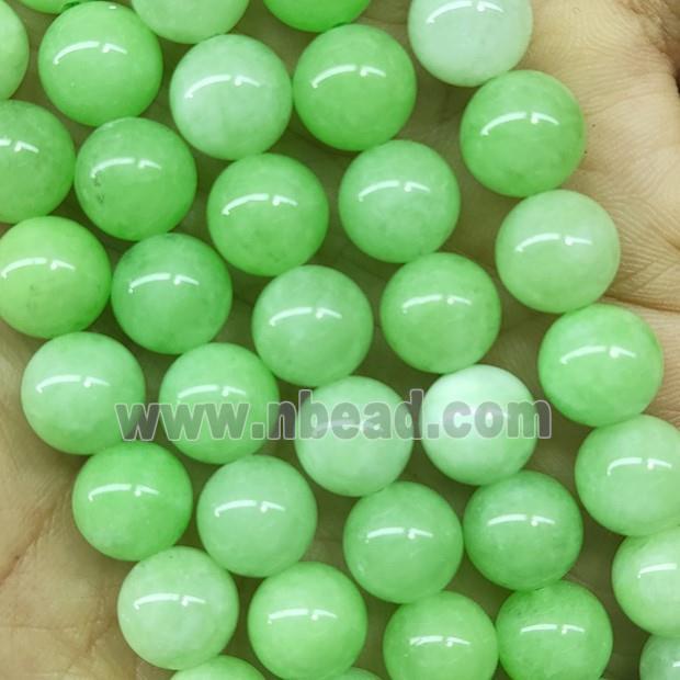 round Jade Beads, olive dye