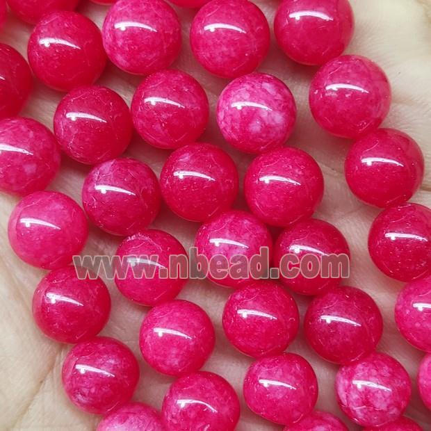 round Jade Beads, dye red