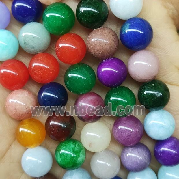 round Jade Beads, dye, mix color
