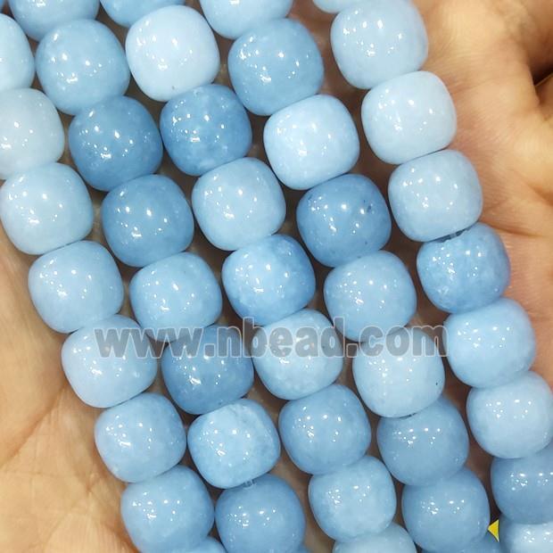 Blue Jade Barrel Beads Dye