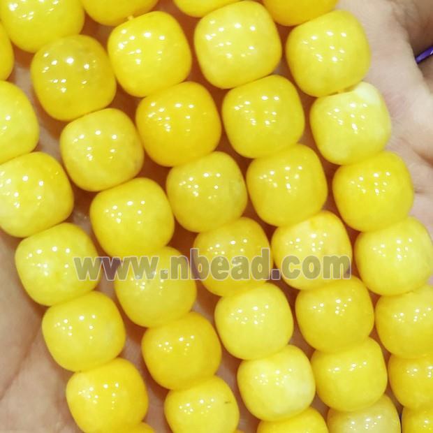 Yellow Jade Barrel Beads Dye